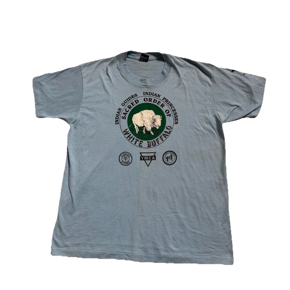 Vintage YMCA Indian Guides Shirt Mens XL Screen Stars 1980s Indian Princess Vtg